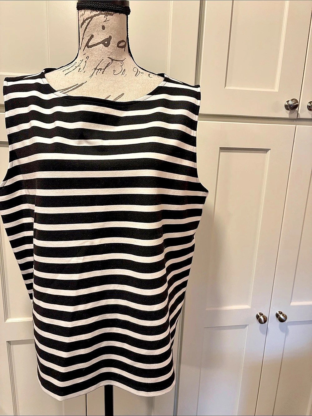 Talbots Striped Tunic in Black & White Size 2X NWT